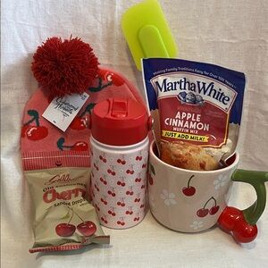 Cherry Themed Gift Bundle with Beanie and Mug